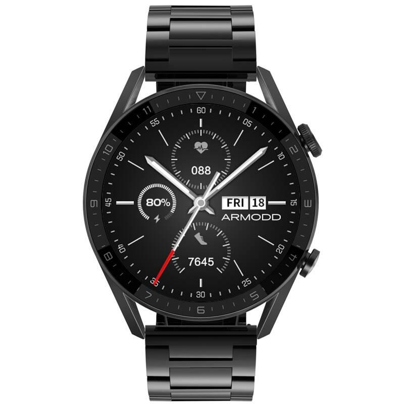 Chytré hodinky ARMODD Silentwatch 5 Pro černá s kovovým řemínkem, Chytré, hodinky, ARMODD, Silentwatch, 5, Pro, černá, s, kovovým, řemínkem