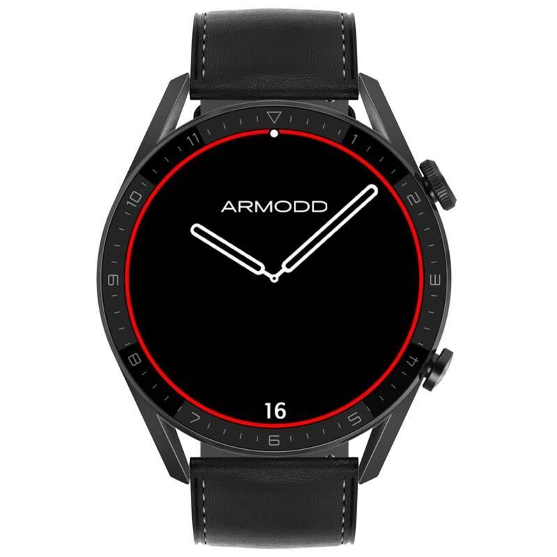 Chytré hodinky ARMODD Silentwatch 5 Pro černá s koženým řemínkem