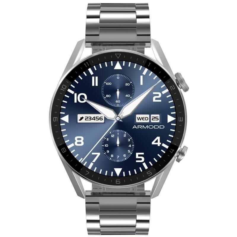 Chytré hodinky ARMODD Silentwatch 5 Pro stříbrná s kovovým řemínkem