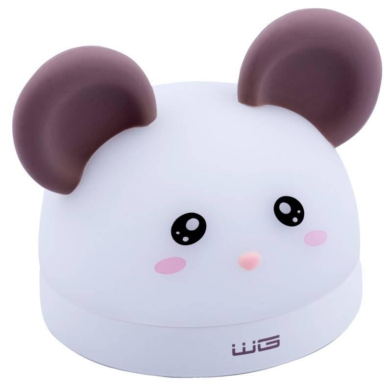 Dětská LED lampička WG Budík lampička myška bílá