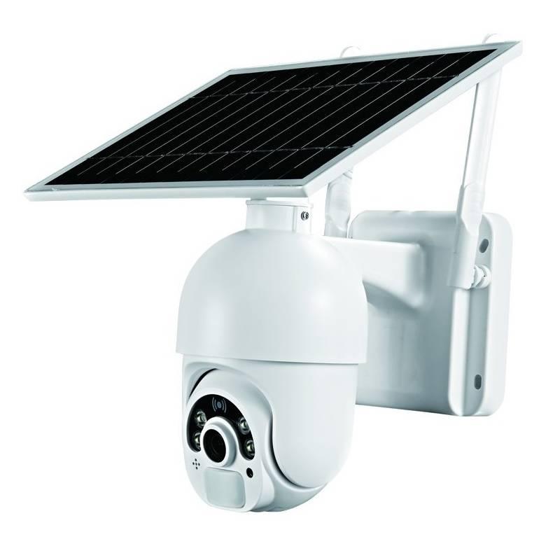 IP kamera IMMAX NEO LITE SMART Security SUN, solární, IP65, HD, PIR čidlo, micro USB, outdoor, bílá, Wi-Fi, TUYA bílá