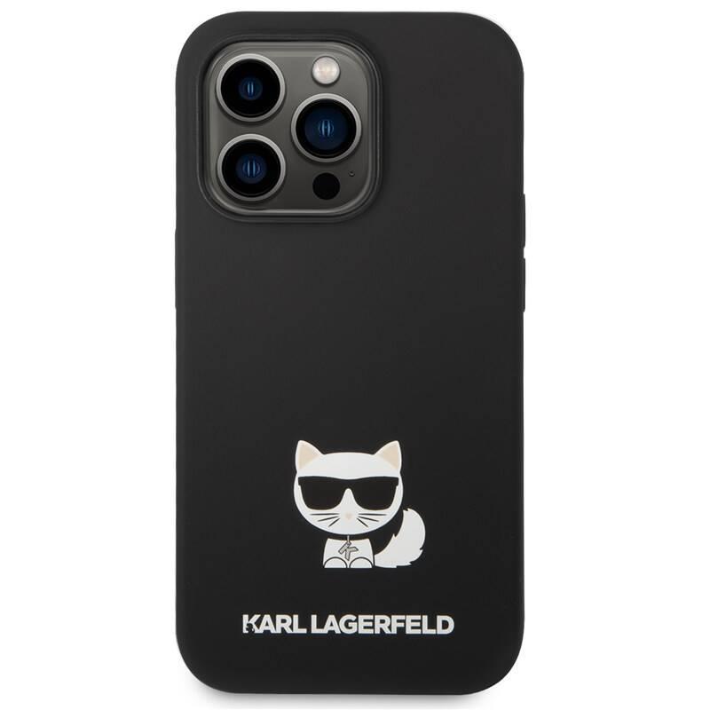 Kryt na mobil Karl Lagerfeld Liquid Silicone Choupette na Apple iPhone 14 Pro Max černý