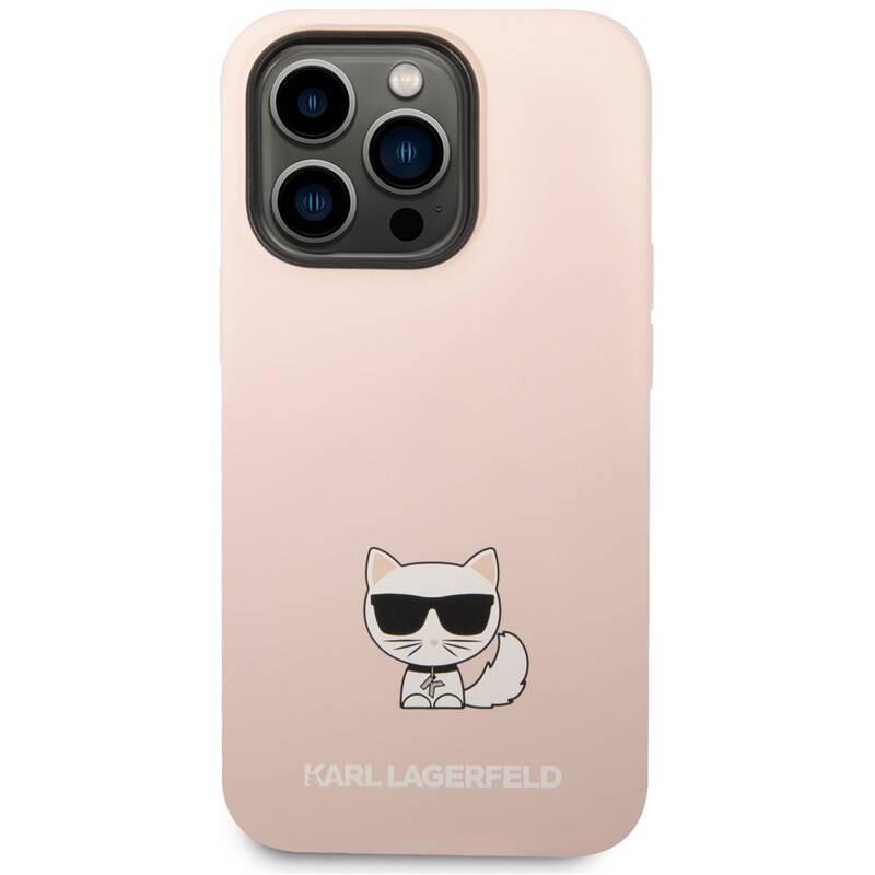 Kryt na mobil Karl Lagerfeld Liquid Silicone Choupette na Apple iPhone 14 Pro Max růžový