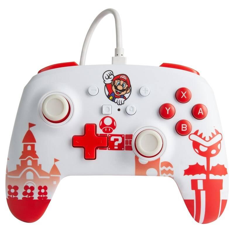 Gamepad PowerA Enhanced Wired pro Nintendo Switch - Mario Red White