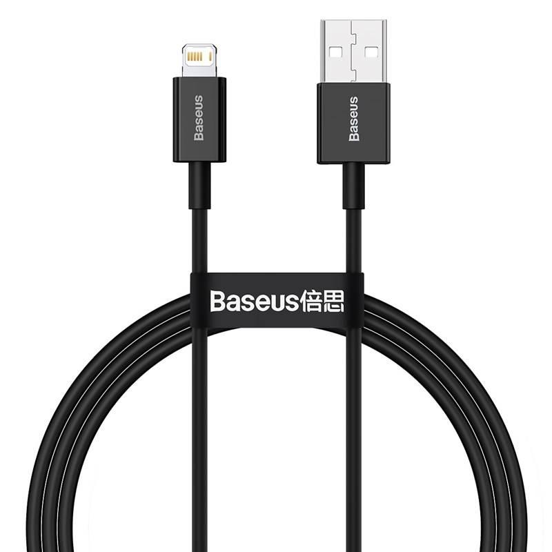 Kabel Baseus Superior Series USB Lightning 2.4A 1m černý, Kabel, Baseus, Superior, Series, USB, Lightning, 2.4A, 1m, černý