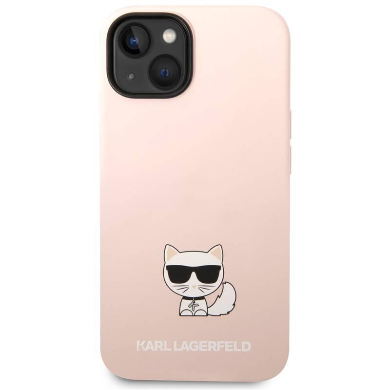 Kryt na mobil Karl Lagerfeld Liquid Silicone Choupette na Apple iPhone 14 růžový