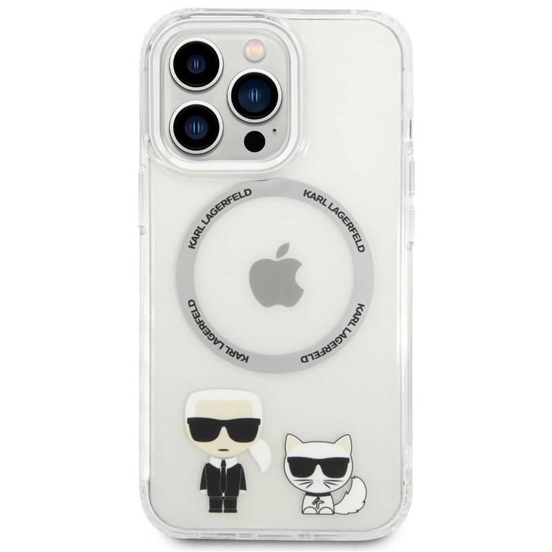 Kryt na mobil Karl Lagerfeld MagSafe Karl and Choupette na Apple iPhone 14 Pro průhledný