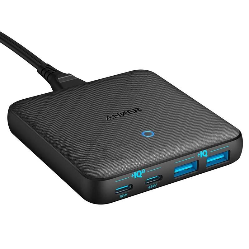 Nabíječka do sítě Anker PowerPort Atom III 63W Slim 1x USB-C 1xUSB-C 2xUSB-A černá