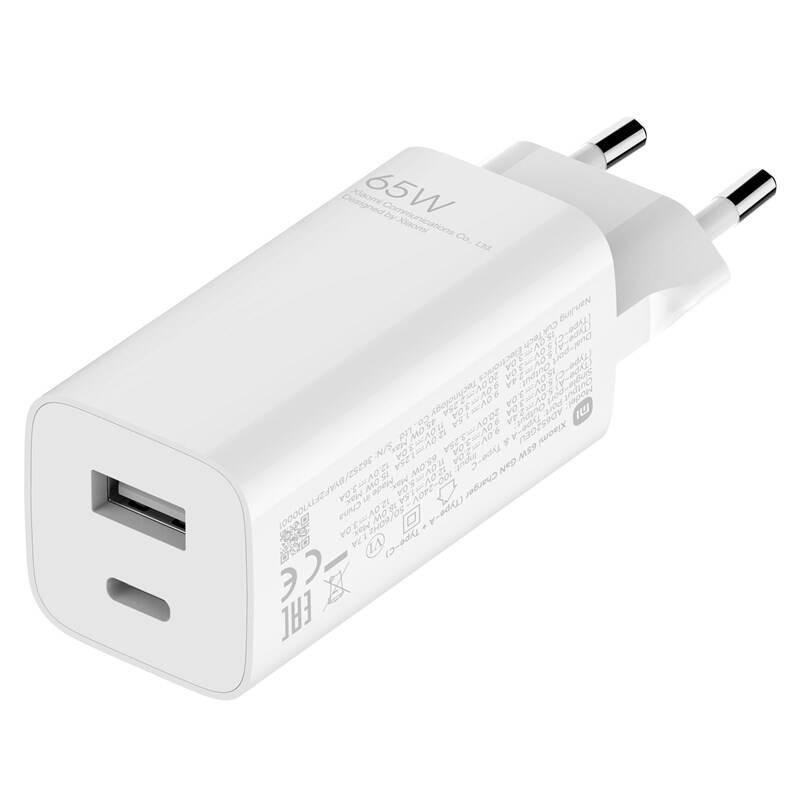 Nabíječka do sítě Xiaomi Mi GaN 65W, USB, USB-C USB-C kabel, 1m bílá, Nabíječka, do, sítě, Xiaomi, Mi, GaN, 65W, USB, USB-C, USB-C, kabel, 1m, bílá