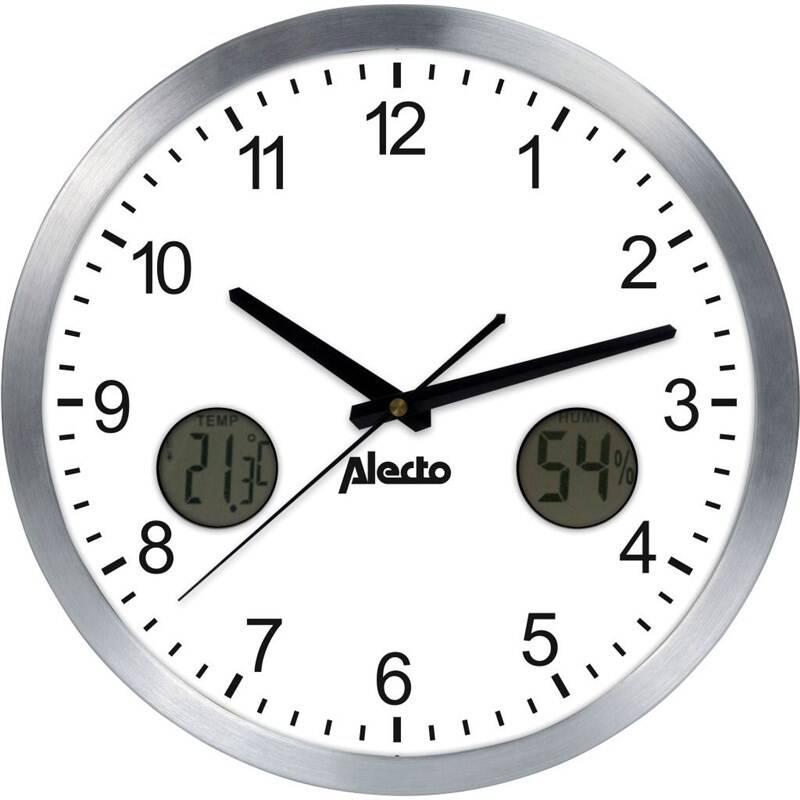Nástěnné hodiny Lenco Alecto AK-15 stříbrné