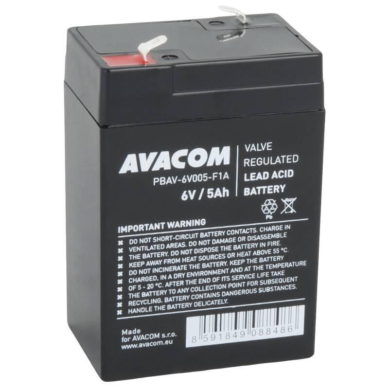 Olověný akumulátor Avacom 6V 5Ah F1