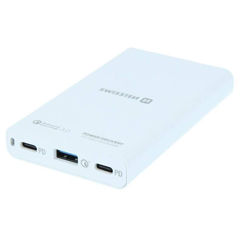 Nabíječka do sítě Swissten 60W, 2x USB-C, 1x USB-A bílá, Nabíječka, do, sítě, Swissten, 60W, 2x, USB-C, 1x, USB-A, bílá