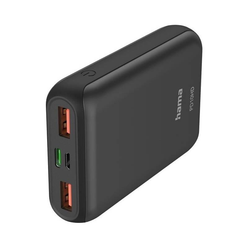 Powerbank Hama PD10-HD, 10000 mAh šedá