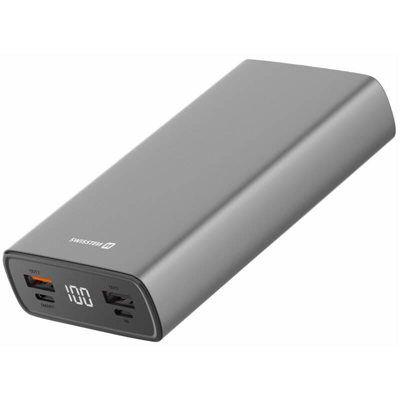 Powerbank Swissten Aluminium 20000 mAh 20W šedá