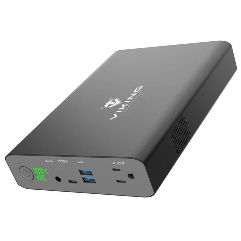 Powerbank Viking NF130W, 64000 mAh s výstupem 220 V černá