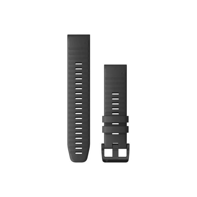 Řemínek Garmin QuickFit 22, silikonový, tmavě šedý, černá přezka