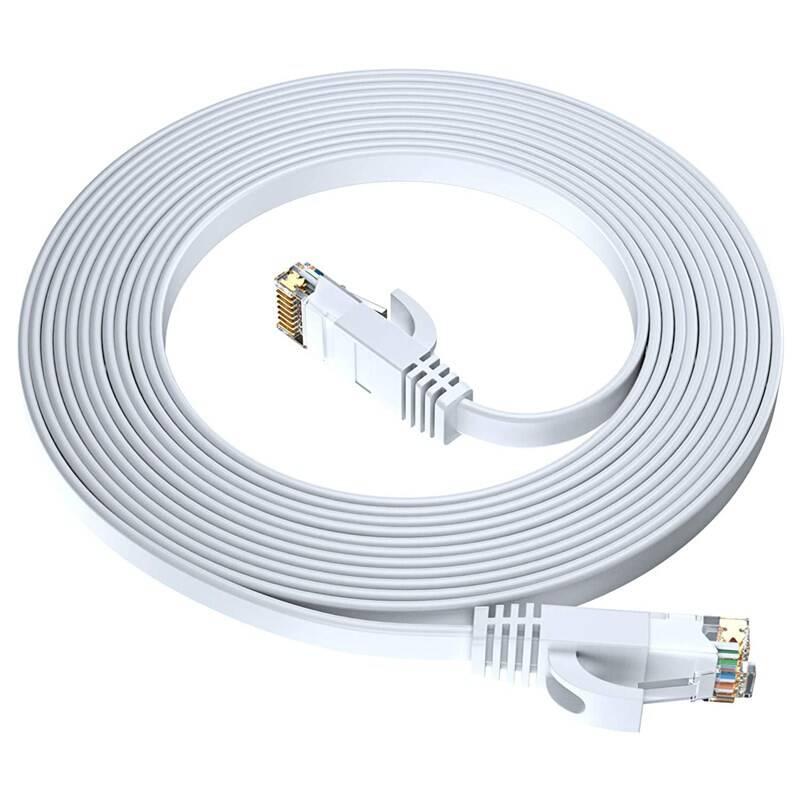 Kabel GoGEN síťový , plochý, CAT6, 0,5m bílý