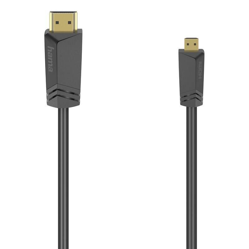 Kabel Hama HDMI HDMI micro, High Speed 4K, 1,5 m černý, Kabel, Hama, HDMI, HDMI, micro, High, Speed, 4K, 1,5, m, černý