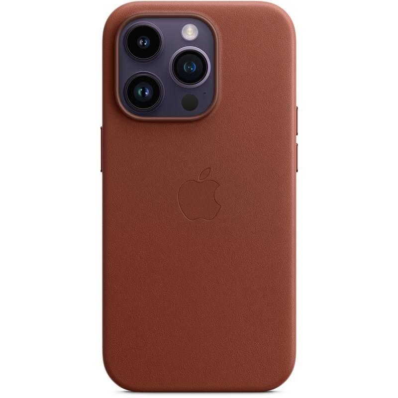 Kryt na mobil Apple Leather Case s MagSafe pro iPhone 14 Pro - cihlově hnědý