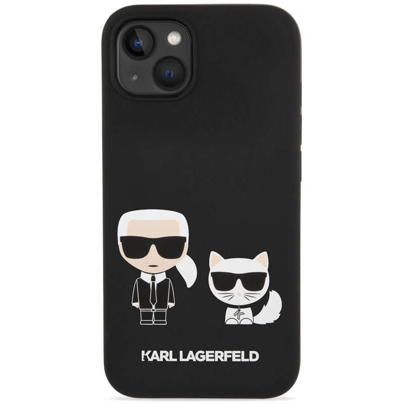 Kryt na mobil Karl Lagerfeld MagSafe Liquid Silicone Karl and Choupette na Apple iPhone 14 Plus černý