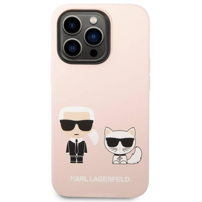 Kryt na mobil Karl Lagerfeld MagSafe Liquid Silicone Karl and Choupette na Apple iPhone 14 Pro Max růžový