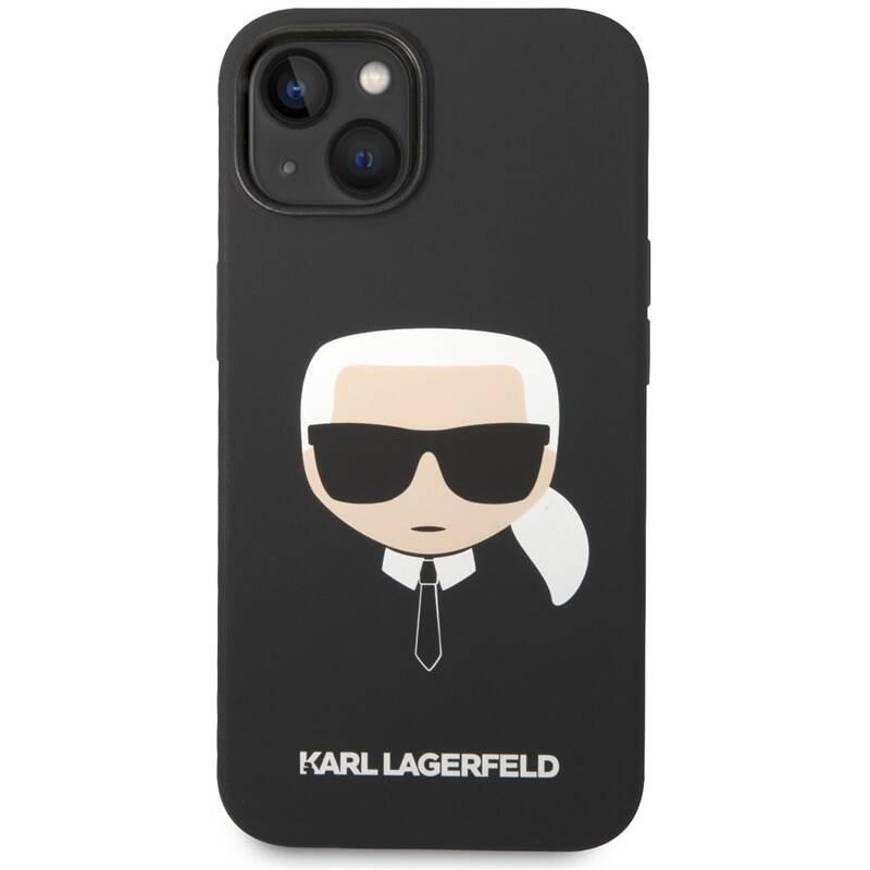Kryt na mobil Karl Lagerfeld MagSafe Liquid Silicone Karl Head na Apple iPhone 14 černý