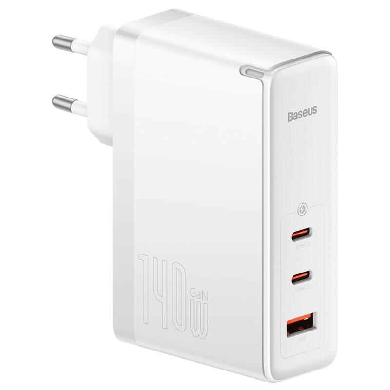 Nabíječka do sítě Baseus GaN5 Pro, 2x USB-C USB-A 140W bílá