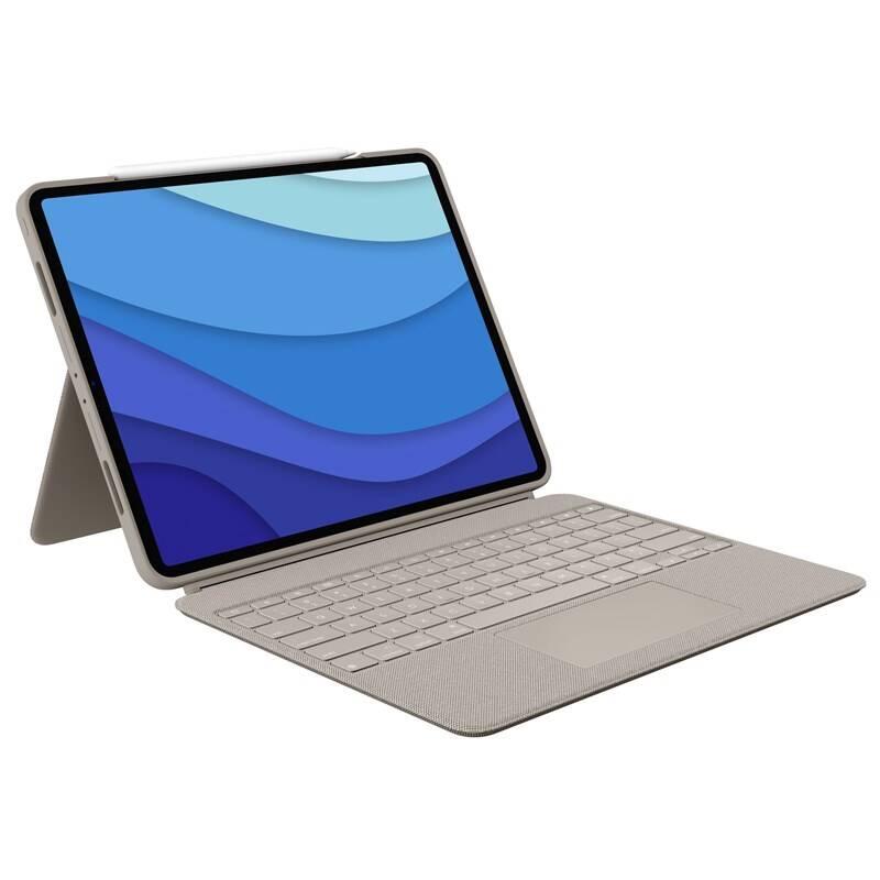 Pouzdro na tablet Logitech Combo Touch na Apple iPad Pro 12,9" US béžové