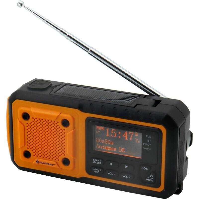 Radiopřijímač s DAB Soundmaster DAB112OR černý oranžový, Radiopřijímač, s, DAB, Soundmaster, DAB112OR, černý, oranžový