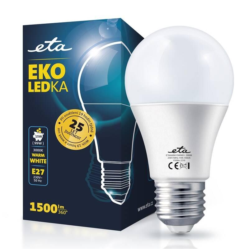 Žárovka LED ETA EKO LEDka klasik 15W, E27, teplá bílá, Žárovka, LED, ETA, EKO, LEDka, klasik, 15W, E27, teplá, bílá