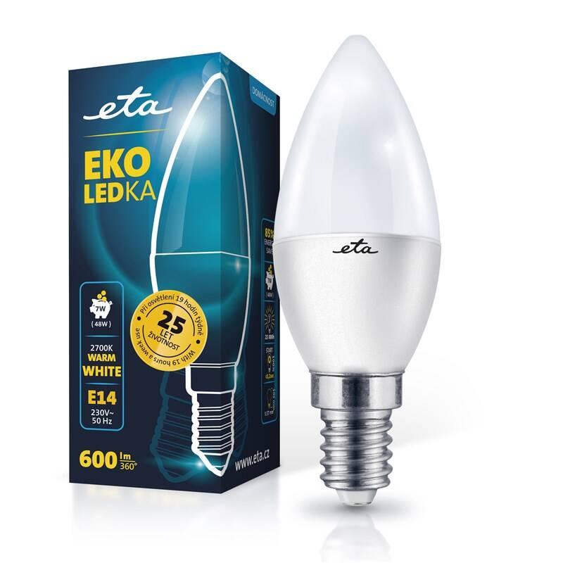 Žárovka LED ETA EKO LEDka svíčka 7W, E14, teplá bílá