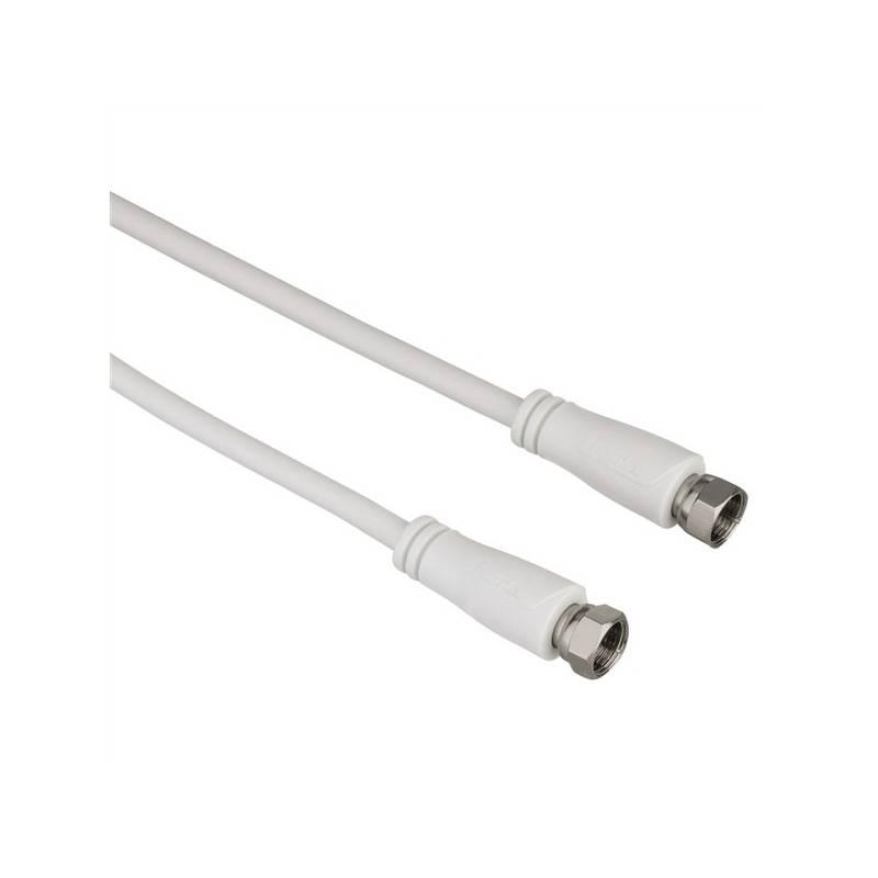 Koaxiální kabel Hama 1,5m, F-konektory bílý
