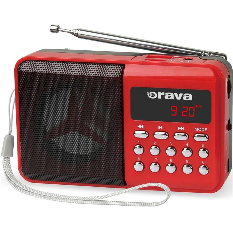 Radiopřijímač Orava RP-141 červený, Radiopřijímač, Orava, RP-141, červený