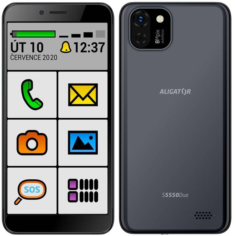 Mobilní telefon Aligator S5550 Senior černý, Mobilní, telefon, Aligator, S5550, Senior, černý