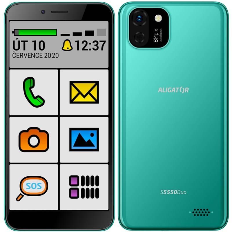 Mobilní telefon Aligator S5550 Senior zelený, Mobilní, telefon, Aligator, S5550, Senior, zelený