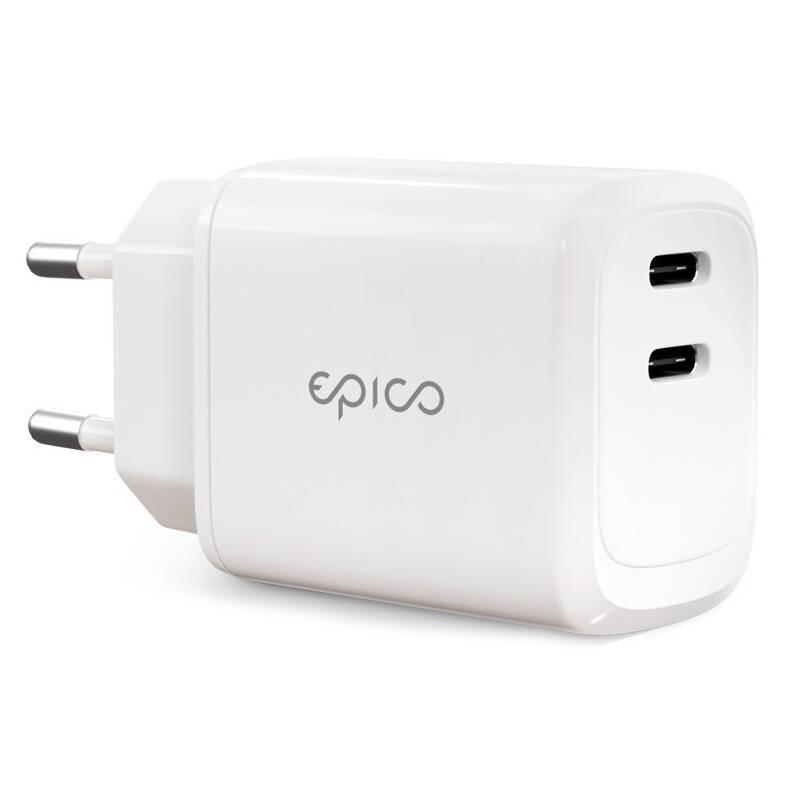 Nabíječka do sítě Epico 2x USB-C, 45W bílá