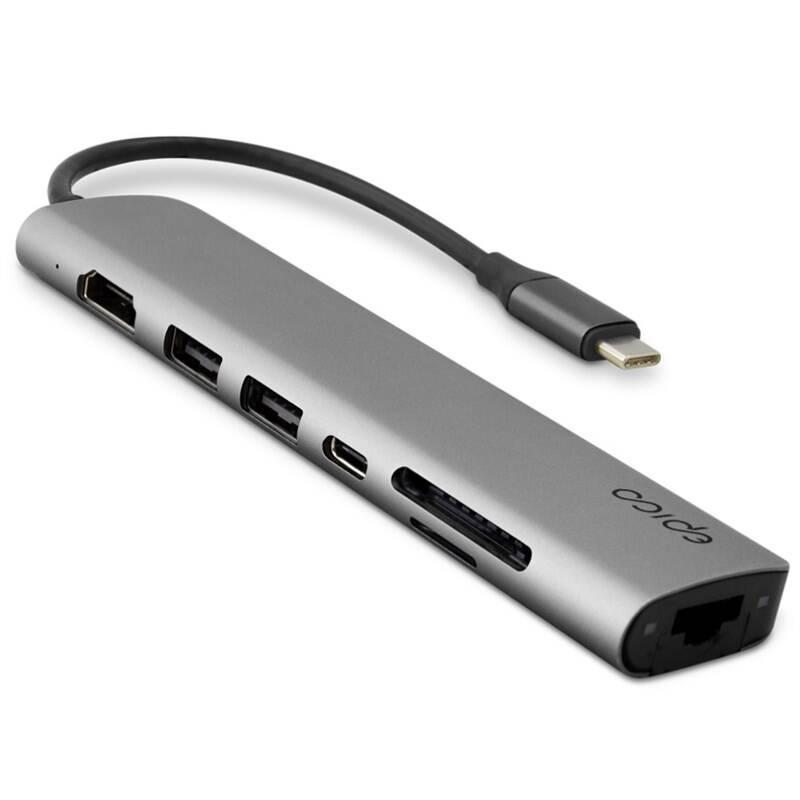 USB Hub Epico USB-C Multimedia 3 šedý, USB, Hub, Epico, USB-C, Multimedia, 3, šedý