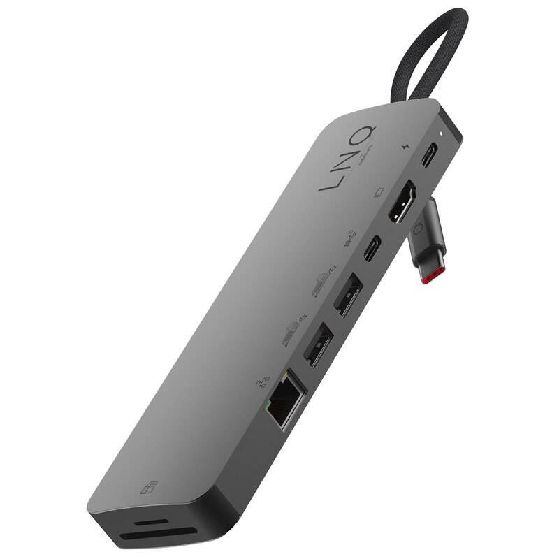 USB Hub Linq byELEMENTS 9v1 SSD PRO USB-C Multiport Hub šedý