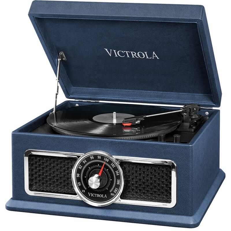 Gramofon Victrola VTA-810B, RETRO modré