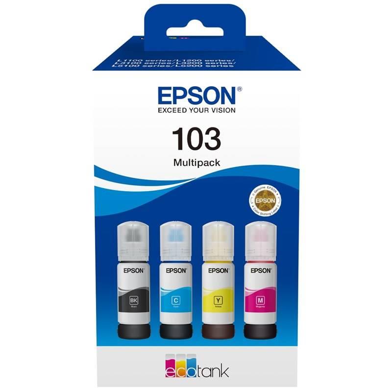 Inkoustová náplň Epson 103 EcoTank, 4x 65 ml - CMYK, Inkoustová, náplň, Epson, 103, EcoTank, 4x, 65, ml, CMYK