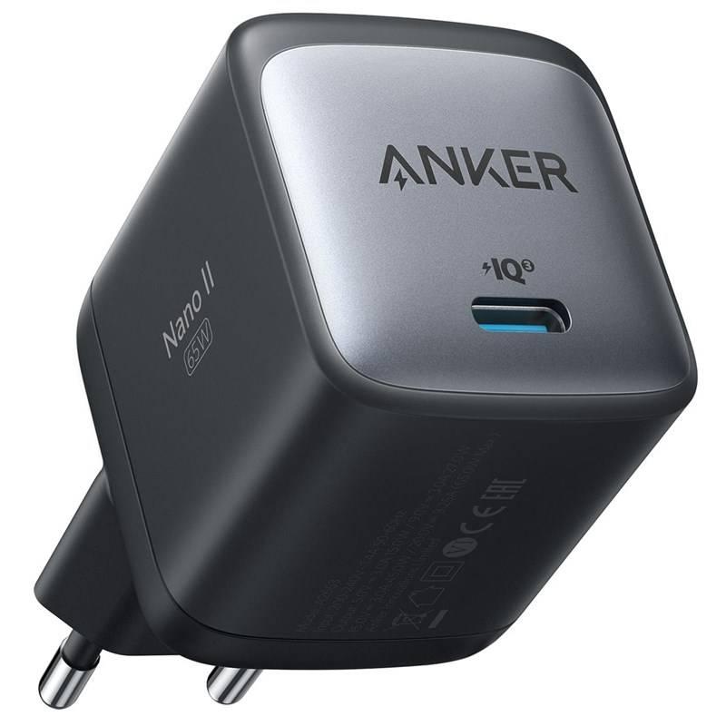 Nabíječka do sítě Anker PowerPort Nano II GaN 65W 1xUSB-C, 65W černá