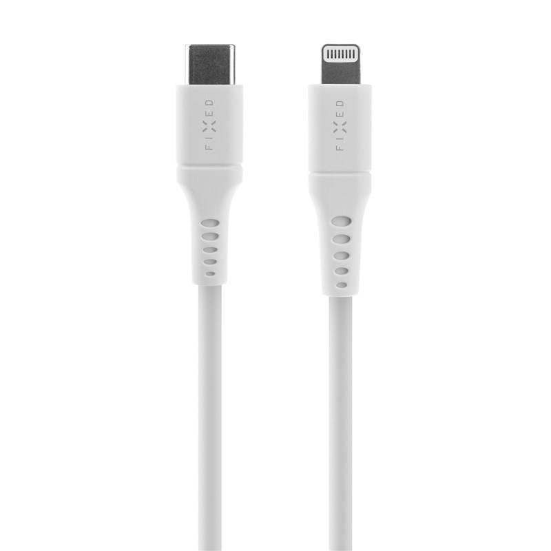 Kabel FIXED Liquid silicone USB-C Lightning s podporou PD, MFi, 1,2m bílý