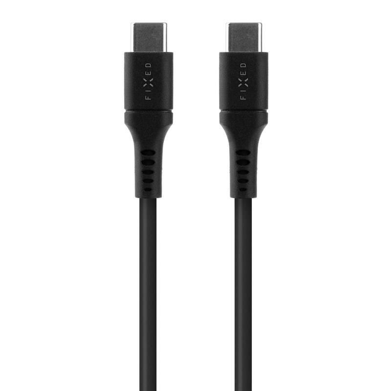 Kabel FIXED Liquid silicone USB-C USB-C s podporou PD, 60W, 0,5m černý