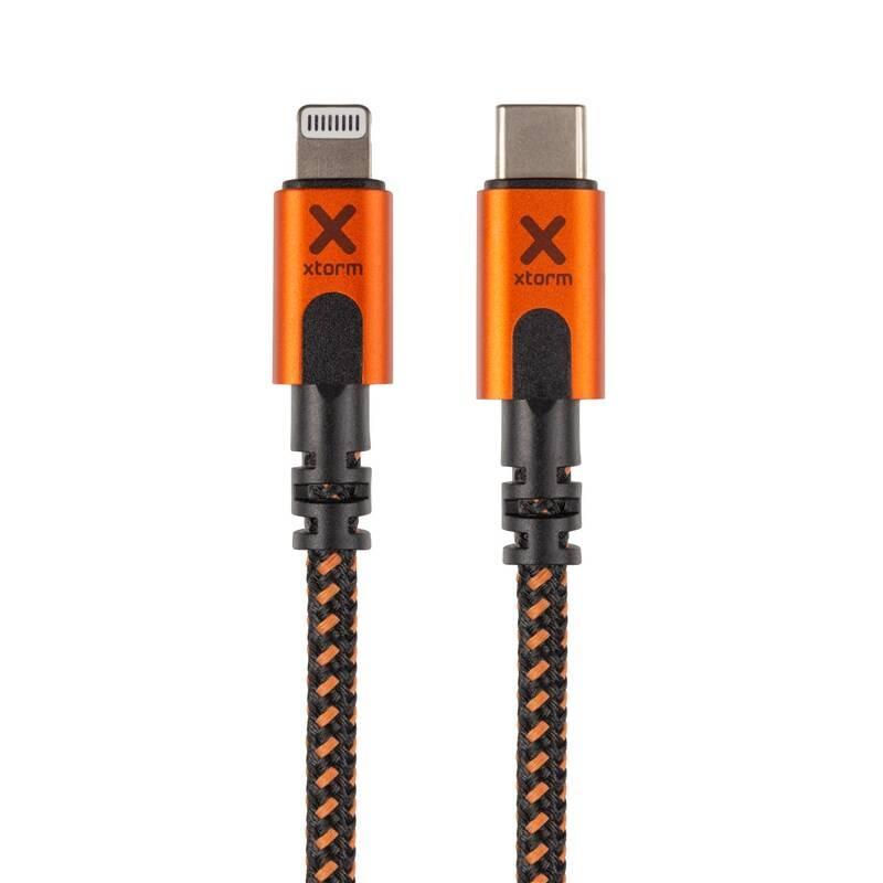 Kabel Xtorm Xtreme USB-C Lightning, 1,5m černý oranžový, Kabel, Xtorm, Xtreme, USB-C, Lightning, 1,5m, černý, oranžový