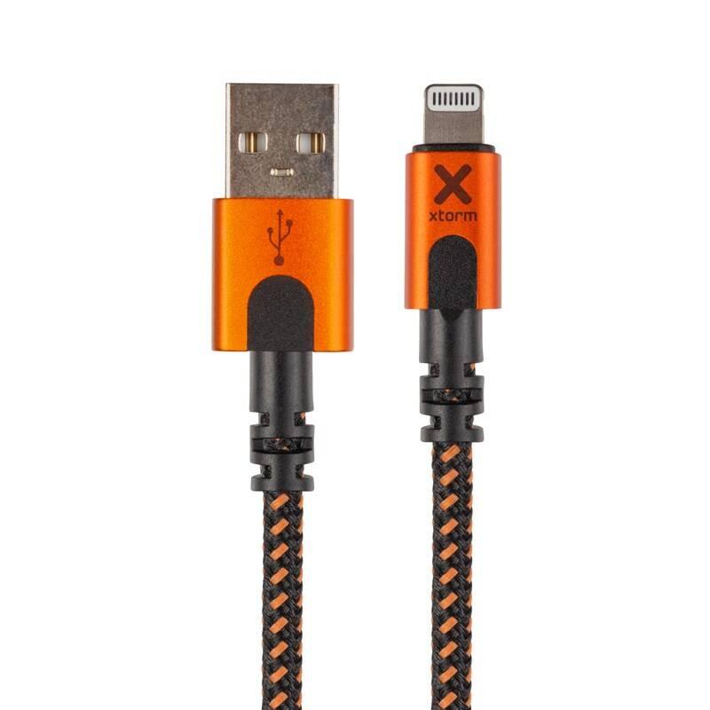 Kabel Xtorm Xtreme USB Lightning, 1,5m černý oranžový, Kabel, Xtorm, Xtreme, USB, Lightning, 1,5m, černý, oranžový