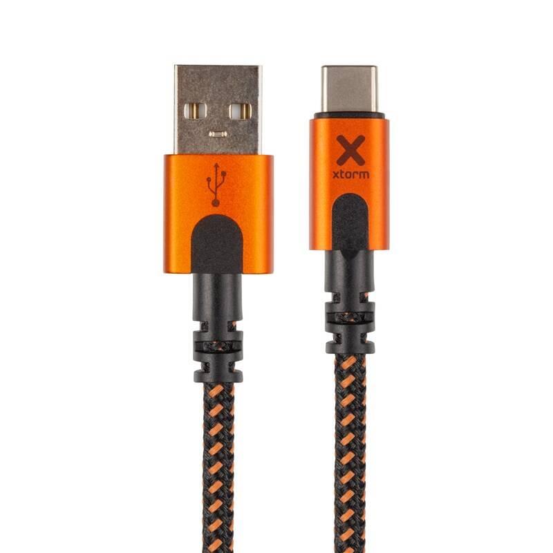 Kabel Xtorm Xtreme USB USB-C, 1,5m černý oranžový, Kabel, Xtorm, Xtreme, USB, USB-C, 1,5m, černý, oranžový