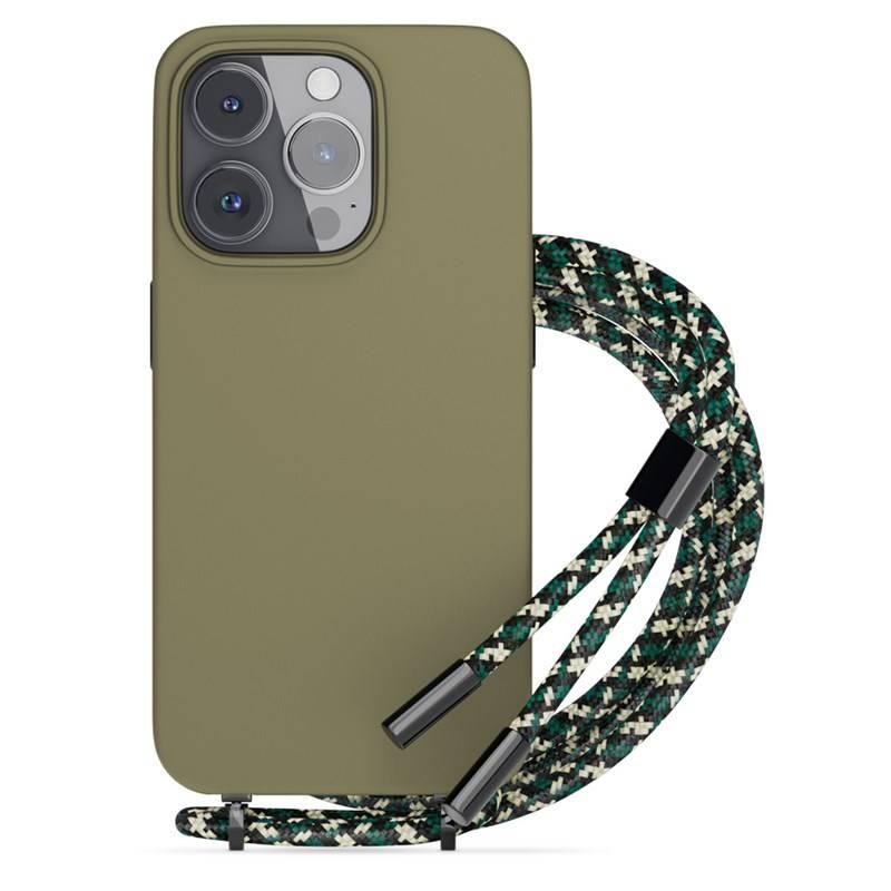 Kryt na mobil Epico Silicone Necklace na Apple iPhone 14 Pro zelený
