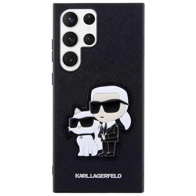 Kryt na mobil Karl Lagerfeld Saffiano Karl and Choupette NFT na Samsung Galaxy S23 Ultra černý