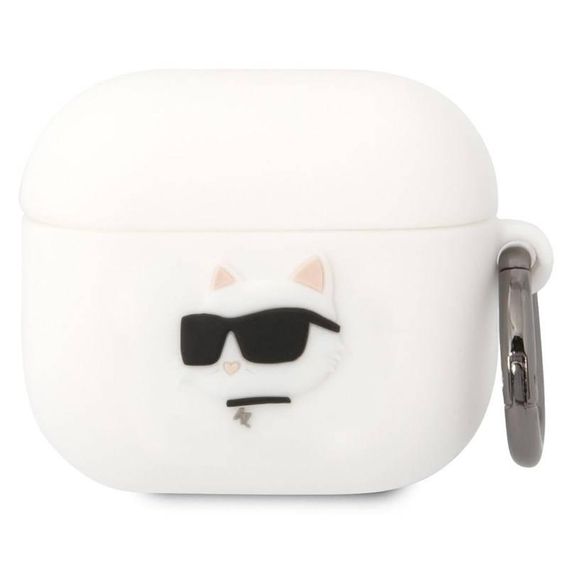 Pouzdro Karl Lagerfeld 3D Logo NFT Choupette Head na Airpods 3 bílé