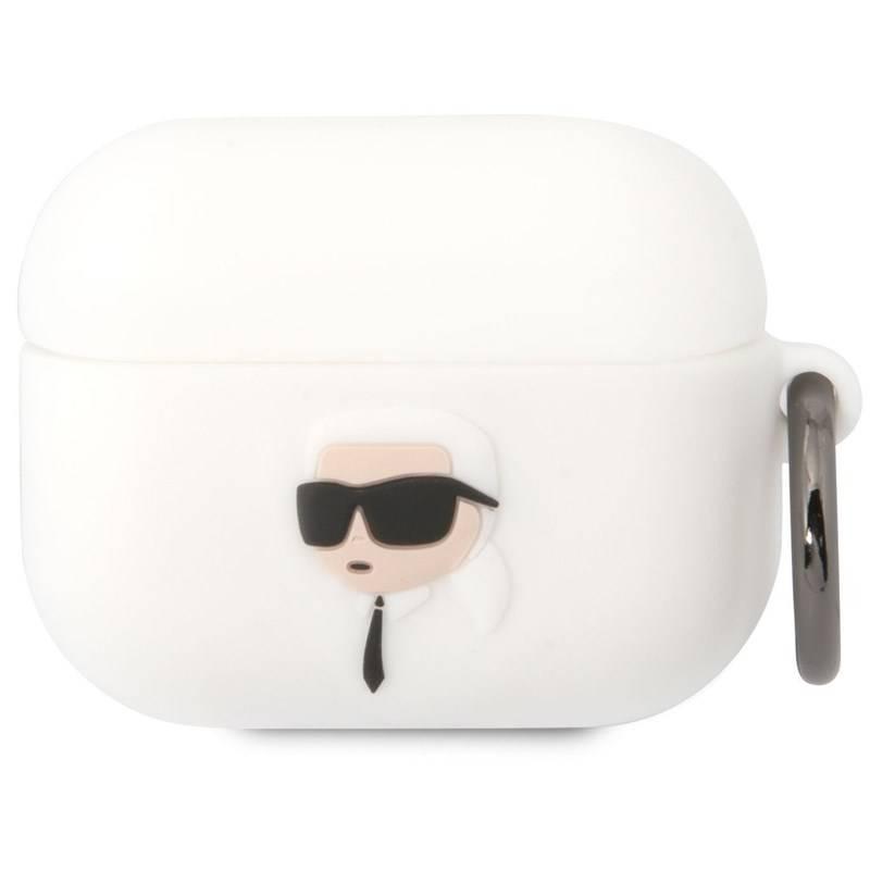 Pouzdro Karl Lagerfeld 3D Logo NFT Karl Head na Airpods Pro bílé